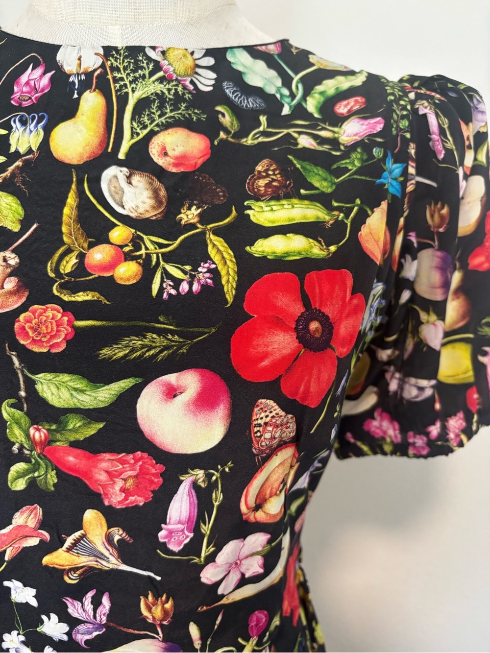 Samantha Pleet Black Maxi Dress with Bright Floral & Fruit Print - Picture 4 of 6